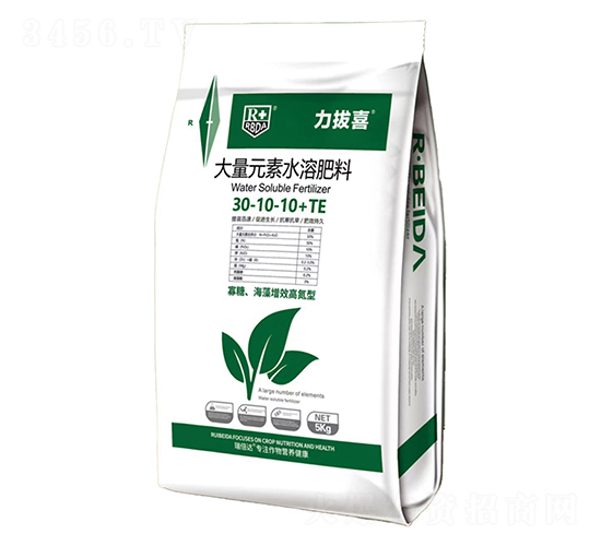 5kg高氮型大量元素水溶肥料30-10-10+TE-力拔喜-瑞倍達(dá)